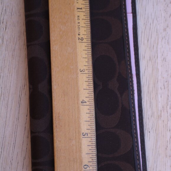 COACH Wallet Brown Logo Soho Buckle Tri-Fold with Checkbook Cover - Picture 14 of 16